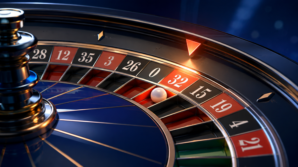 Casilla final en ruleta online después de que la bola queda detenida